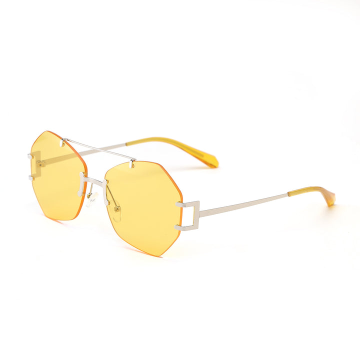 Women's fashionable octagonal sunglasses with delicate metal frame Stornfield