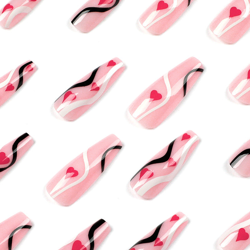 Artificial nail extensions with heart design Stornfield