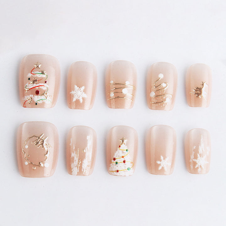 Artistic Holiday-Themed Press-On Nails Stornfield