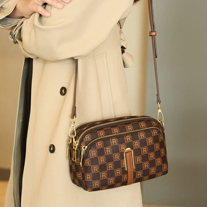 Stylish Double Zipper Crossbody Bag