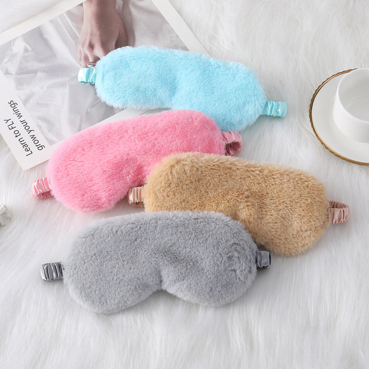 Women's cozy sleep mask made of plush with adjustable elastic band and lightproof inner lining Stornfield