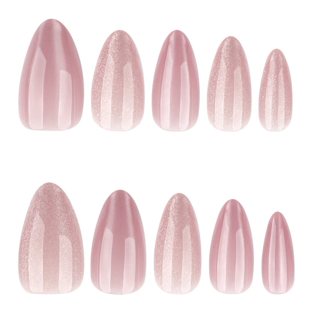 Glamorous artificial nails with glitter and pearlescent effect Stornfield
