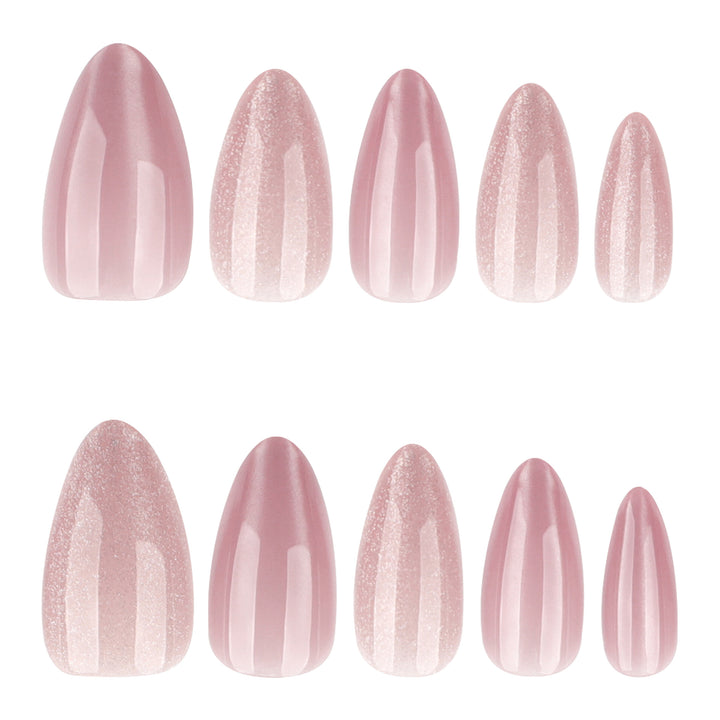 Glamorous artificial nails with glitter and pearlescent effect Stornfield