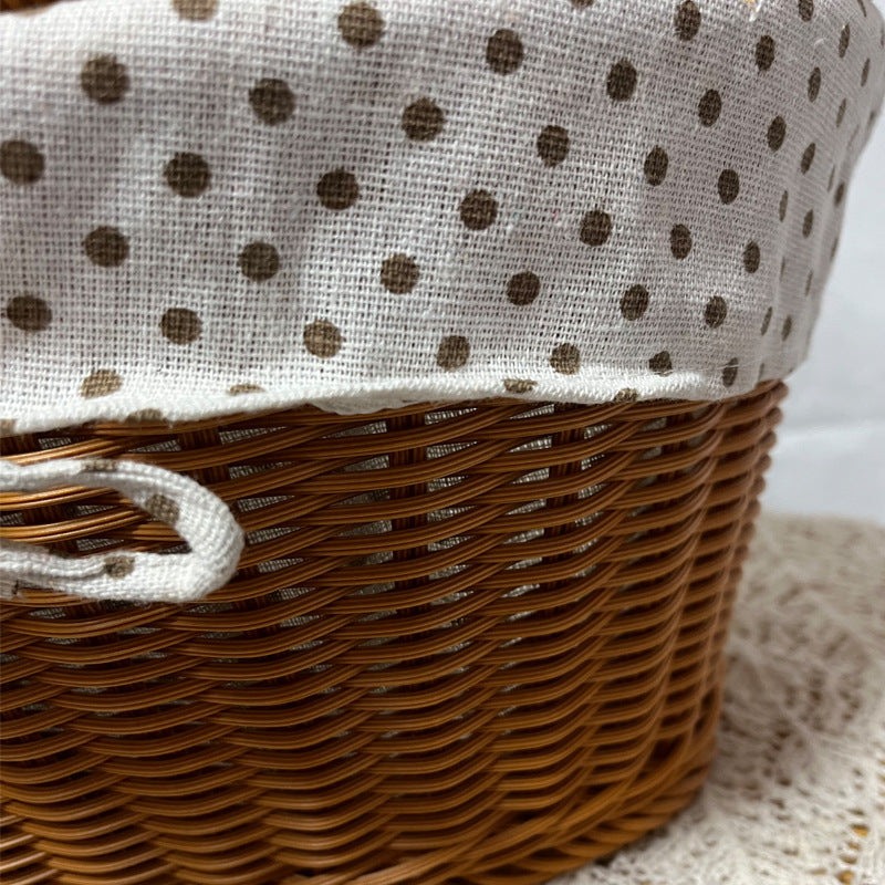 Ladies Elegant Braided Basket with Removable Fabric Insert Stornfield