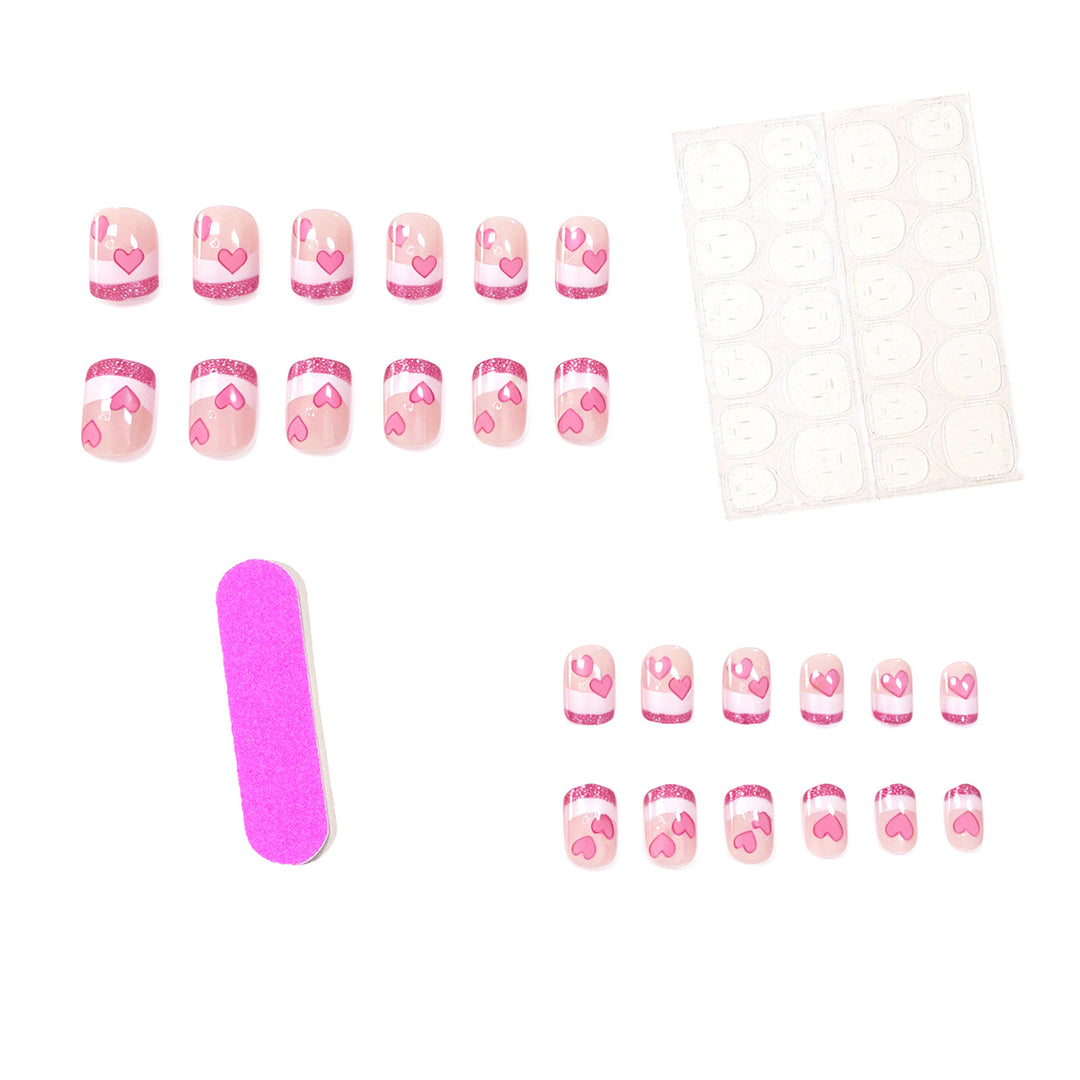 Heart-Embellished Gel Nail Extensions Stornfield