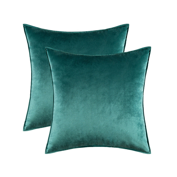 Plush Velvet Square Decorative Pillow Cover Pair with Knife-Edge Seam and Hidden Zipper