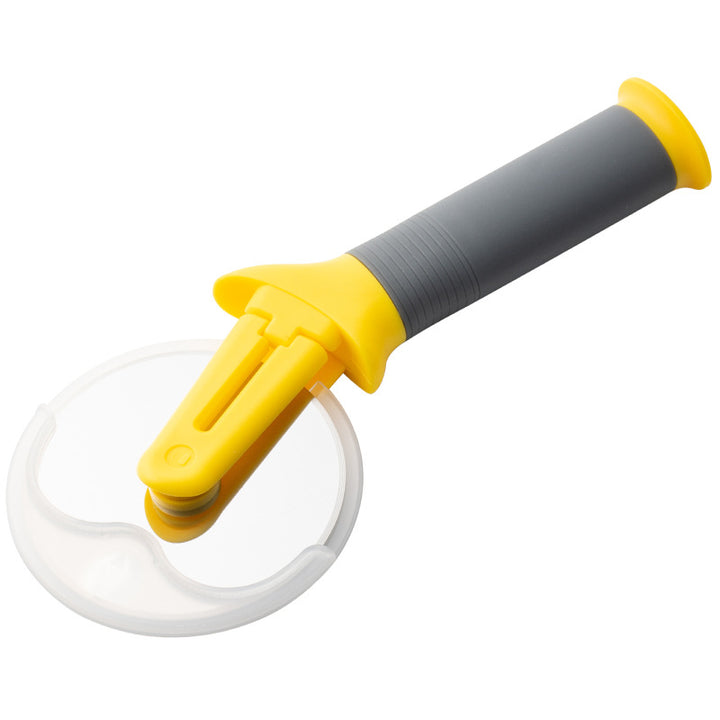Ergonomic pizza cutter with safety mechanism Stornfield