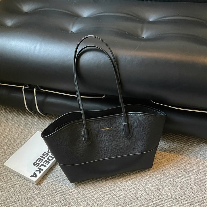 Structured Leather Tote Bag