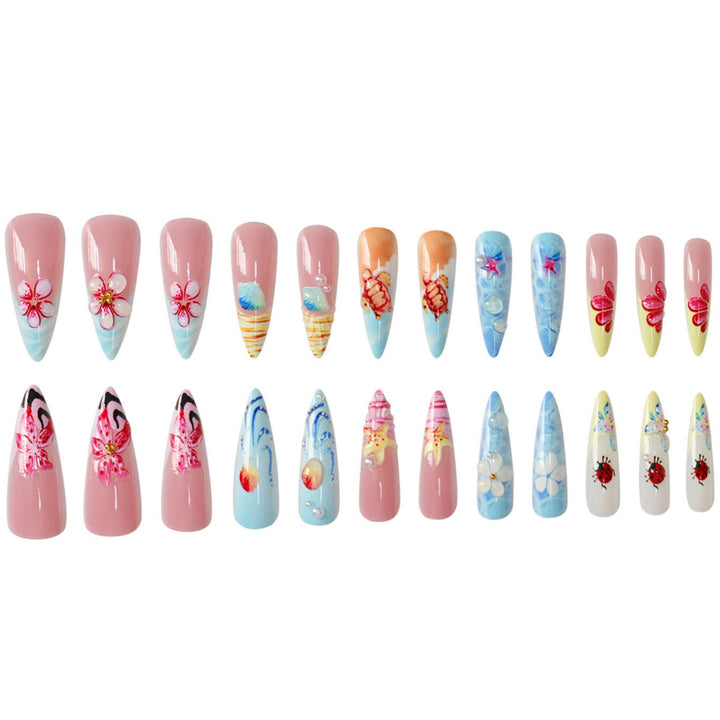 Artistic Sea-Inspired Press-On Nails Stornfield