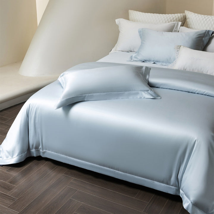 Silky-Feel Microfiber Duvet Cover Set with Deep-Fit Corners & Piped Shams