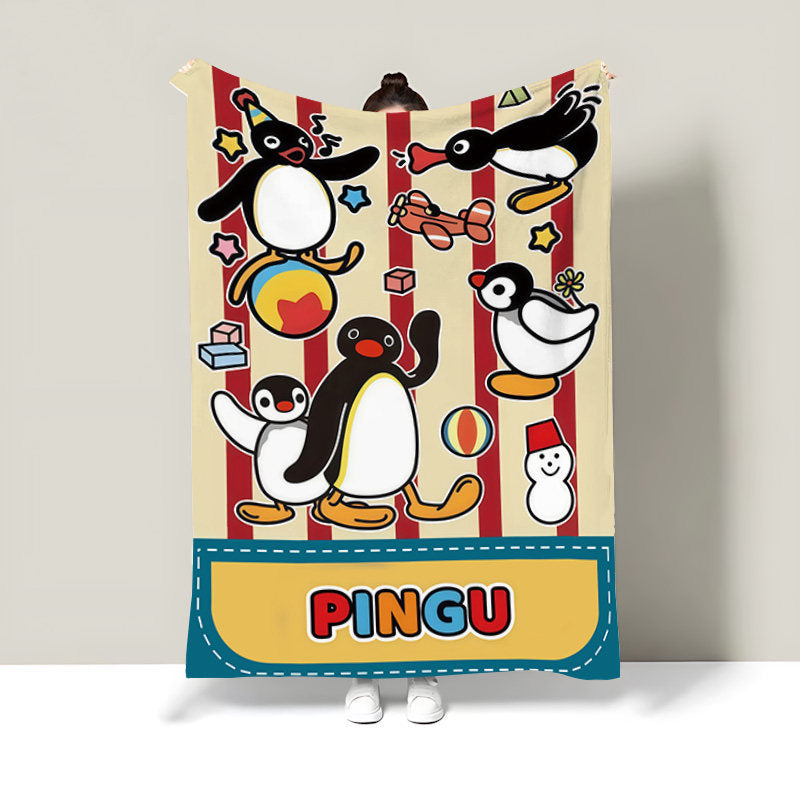 Cartoon-Themed Plush Throw Blanket