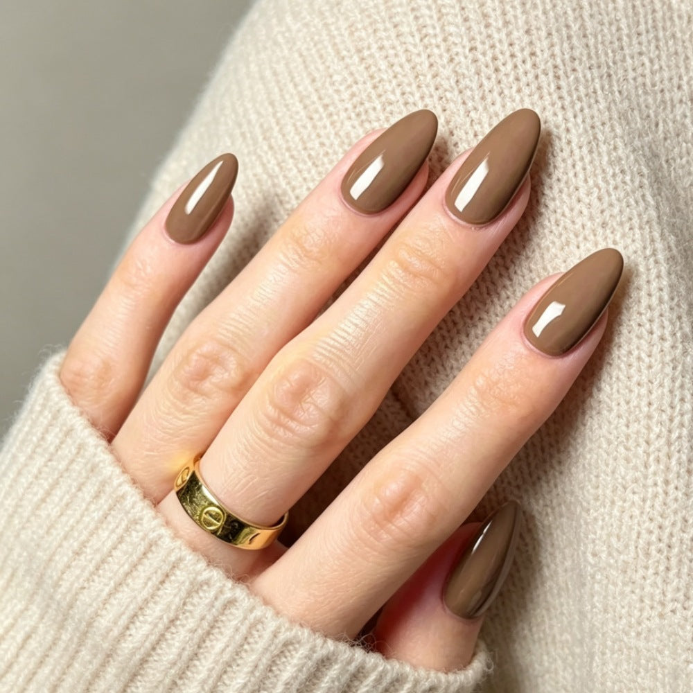 Elegantly Shaped Almond Press-On Nails Stornfield