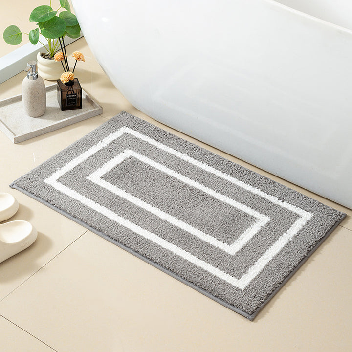 Plush Geometric Bathroom Rug
