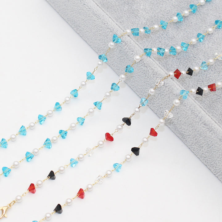 Stylish Pearl and Crystal Eyewear Chain Stornfield
