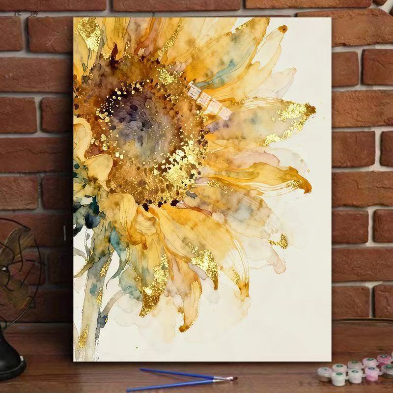 Elegant Sunflower Watercolor Canvas Art Stornfield