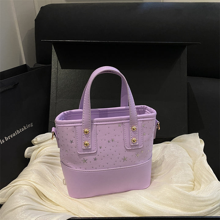 Mini Handheld Star-Embellished Tote
