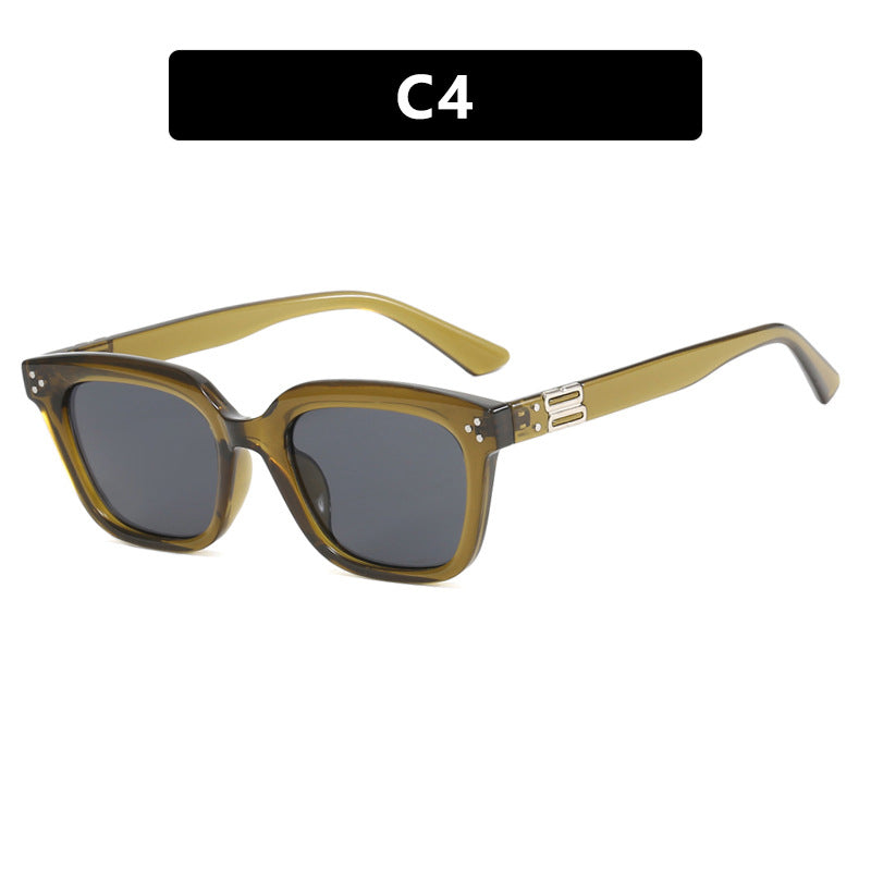 Women's fashionable square sunglasses with stylish frame and brown lenses Stornfield