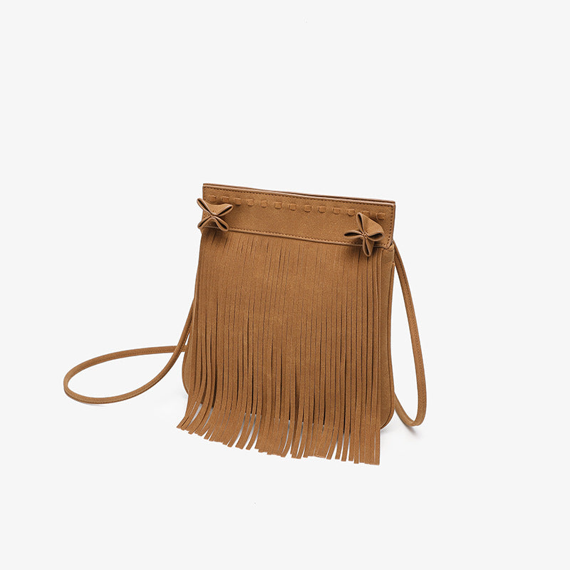 Suede Fringe Shoulder Bag