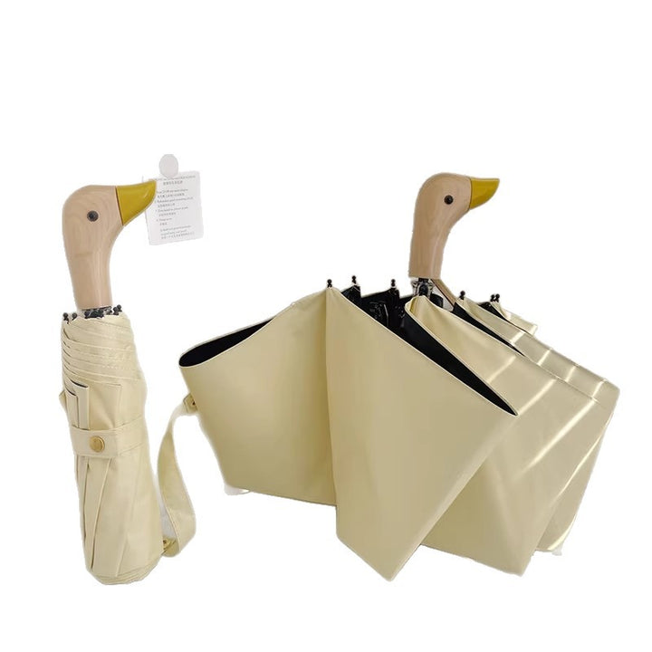 Women's Folding Umbrella with Unique Duck Handle Stornfield