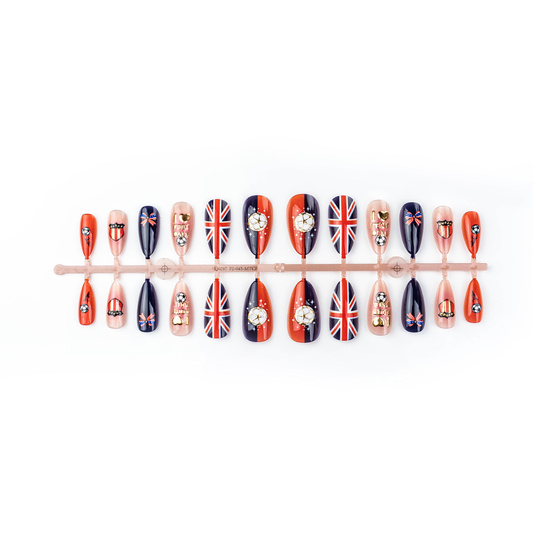 Sports-Themed Press-On Nail Art Set