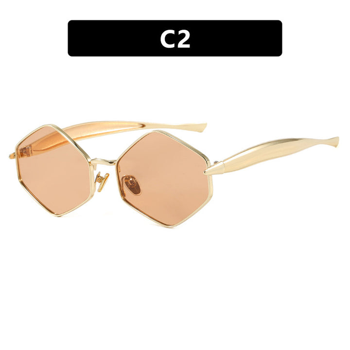 Women's hexagonal sunglasses with elegant metal frame and UV protection Stornfield