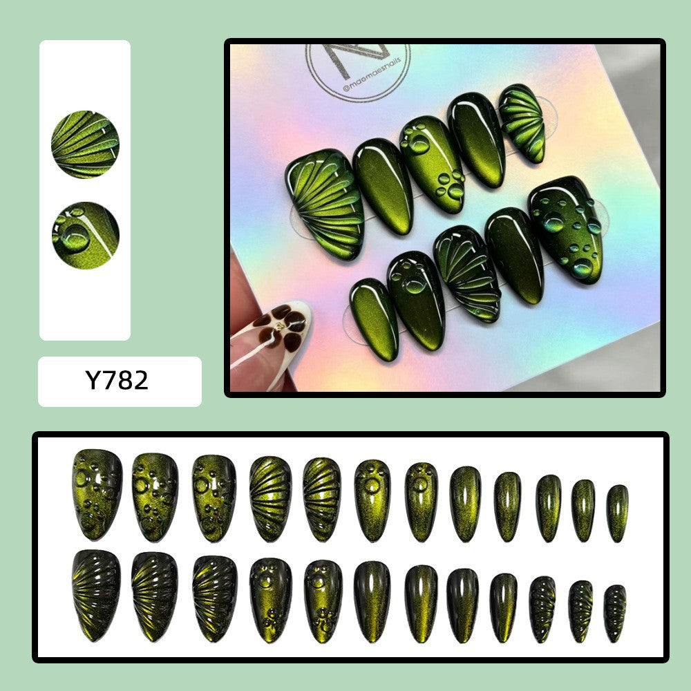 Artful Nail Tips Set with Leaf Accents Stornfield