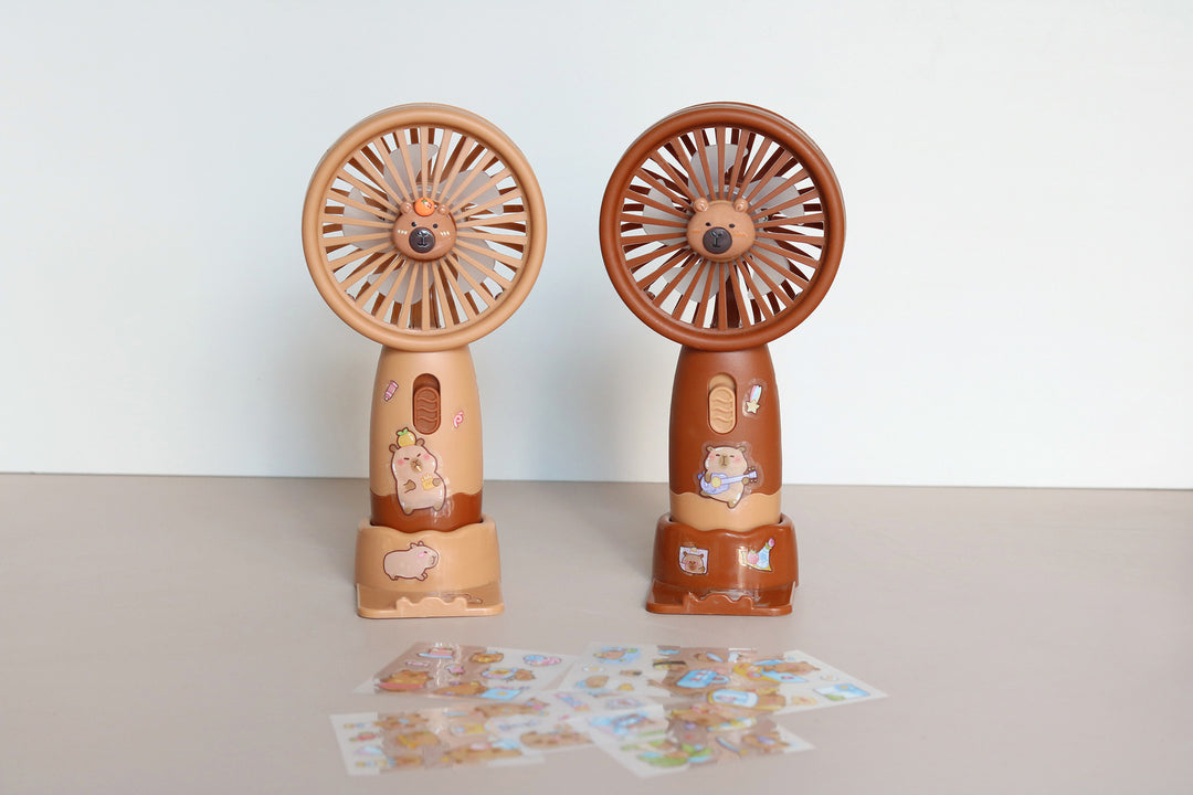 Unisex Handheld Fan with Animal Design and Customizable Stickers Stornfield