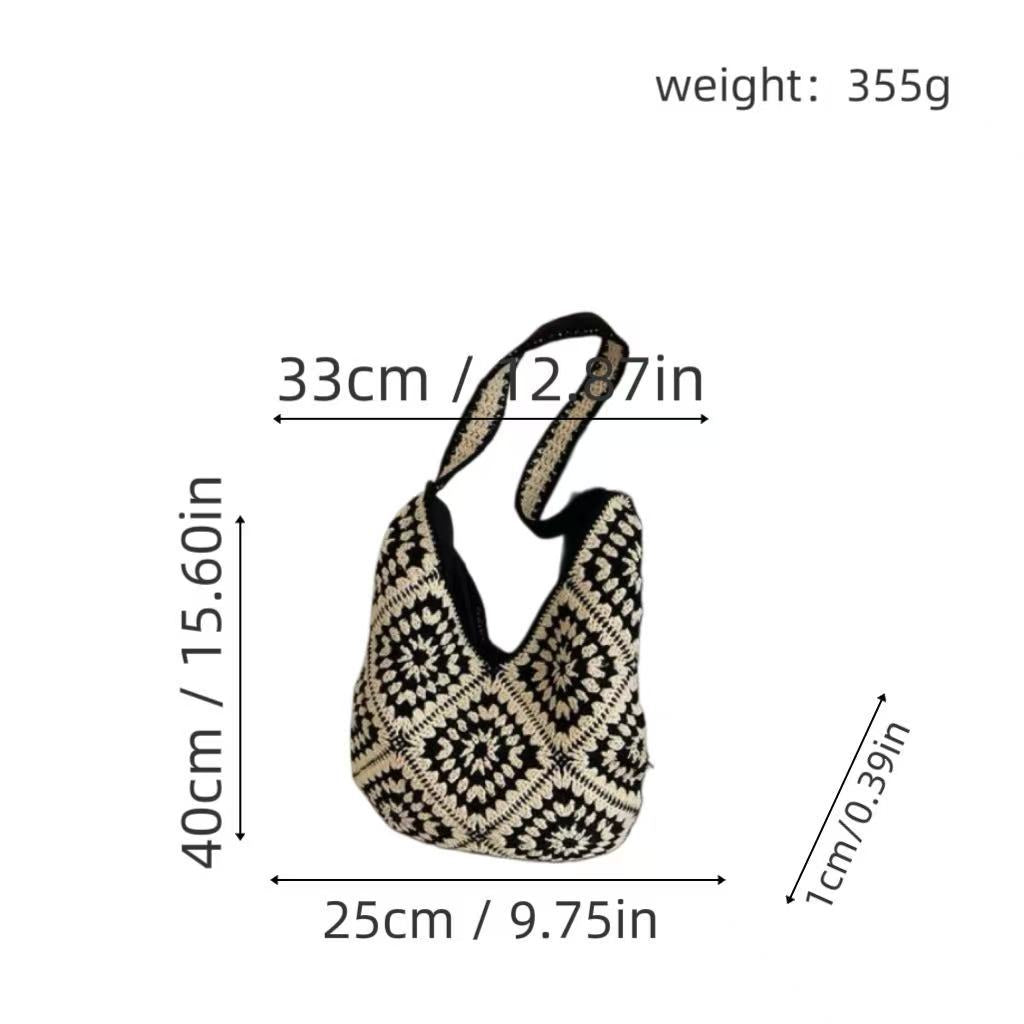 Shoulder bag with unique crochet pattern Stornfield