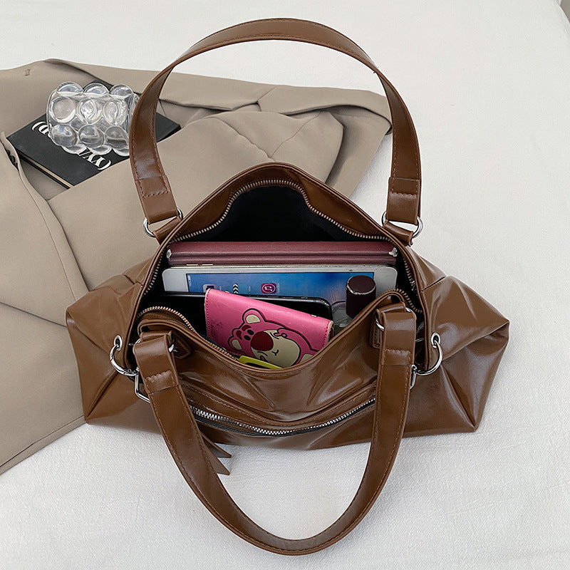 Sleek Leather Satchel Bag