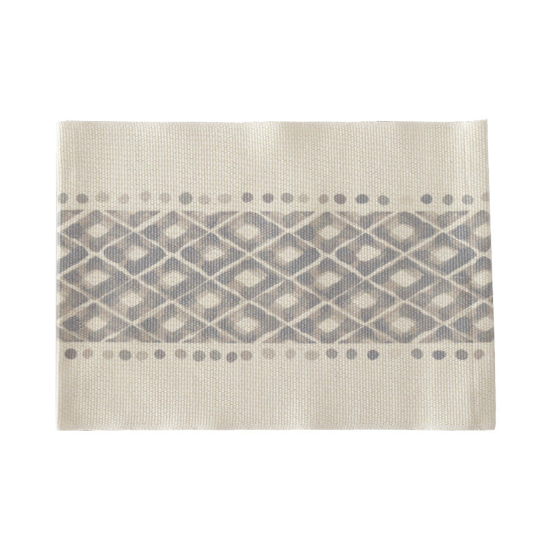 Woven placemat made of cotton blend with geometric diamond trim and fine texture Stornfield