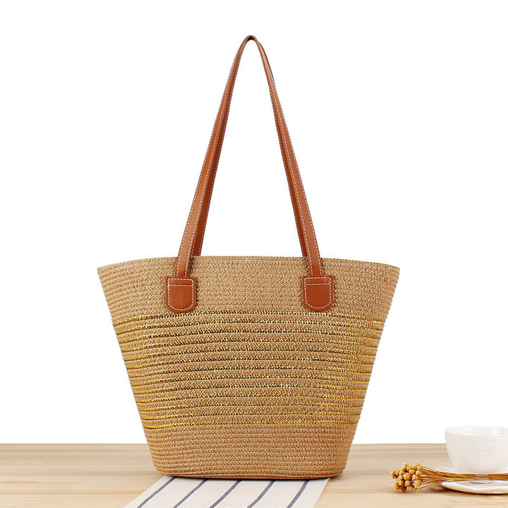 Straw bag in modern stripe look Stornfield