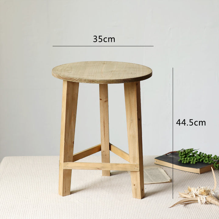 Rustic stool made of solid wood Stornfield