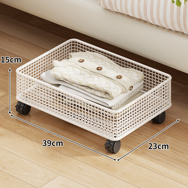 Low-Profile Ventilated Under-Bed Storage Drawer on Swivel Casters