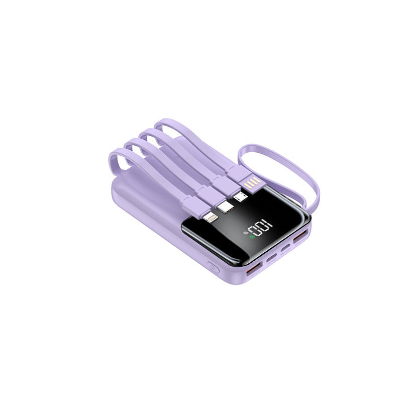 Portable power bank with multiple integrated charging cables and digital display Stornfield