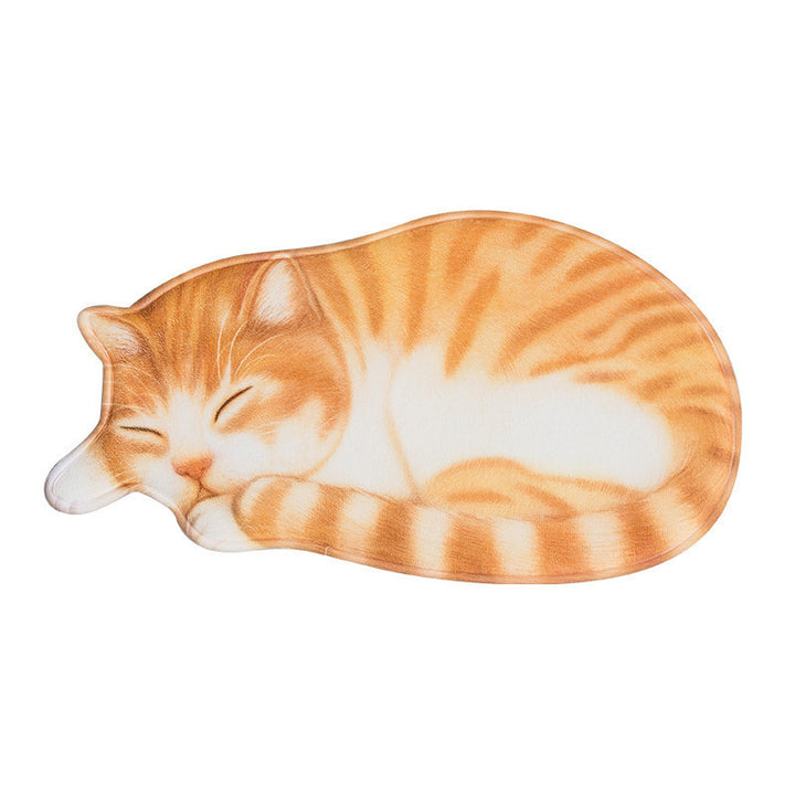 Cartoon Cat-Themed Plush Bath Mat