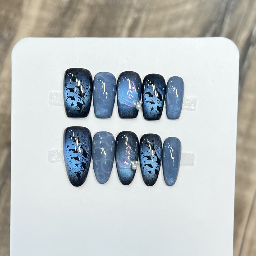 Elegant Stiletto Press-On Nail Set with Decorative Accents Stornfield