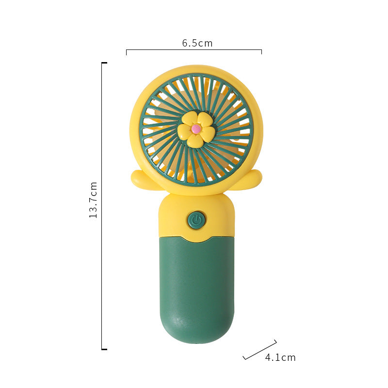 Unisex Portable Hand Fan with Cheerful Flower Design Stornfield