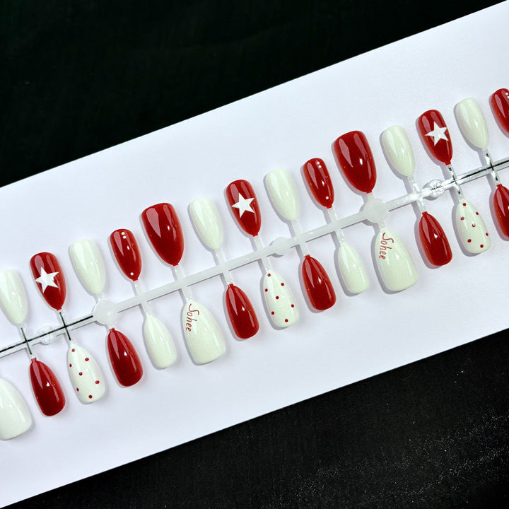 Artistic Holiday-Themed Press-On Nail Set