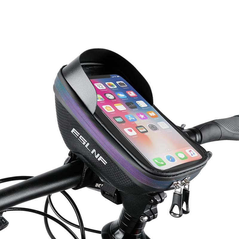 hard shell waterproof handlebar phone bag with touchscreen mount Stornfield