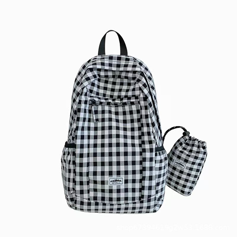 Gingham Patterned Lightweight Backpack Stornfield