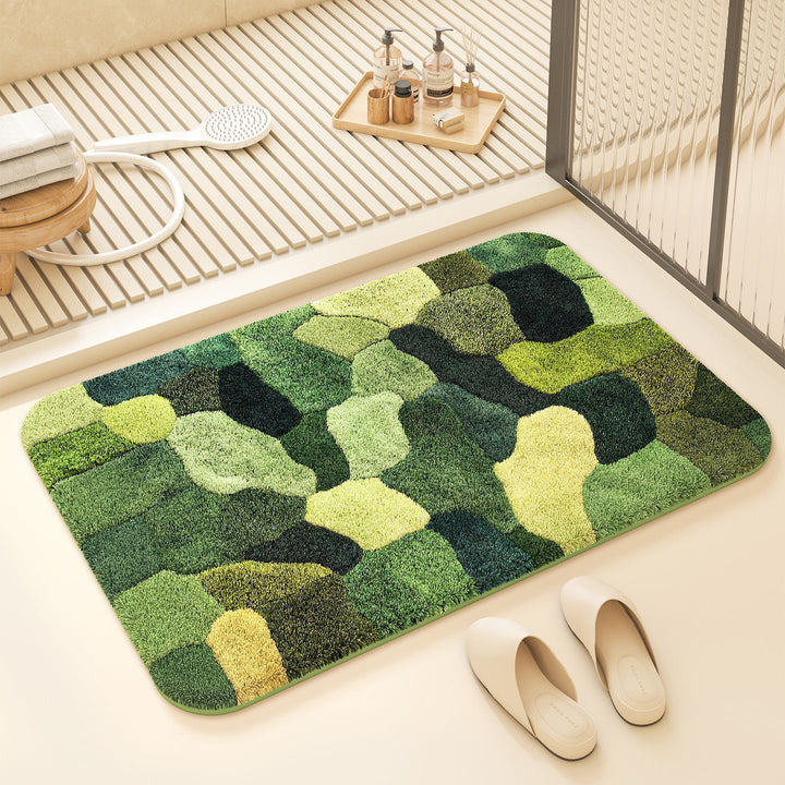 Autumn Leaf-Themed Plush Bath Mat for Bathroom