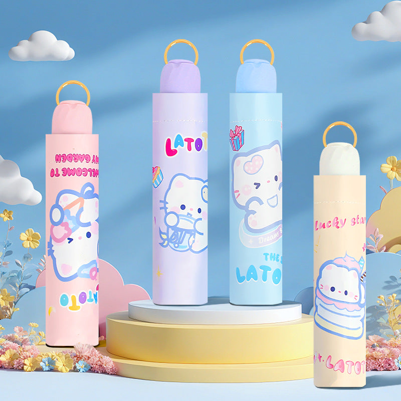 Women Folding Umbrella with Cute Animal Design Stornfield
