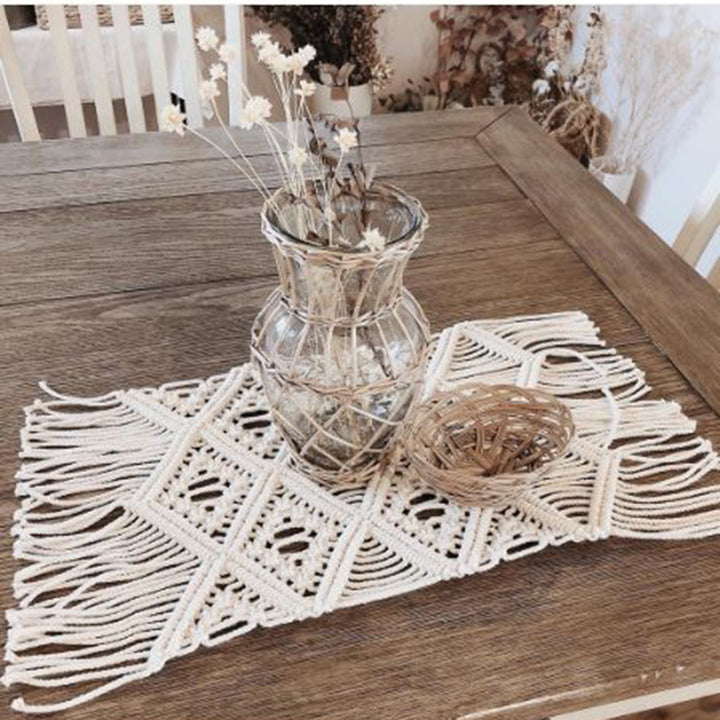 Bohemian Woven Macrame Table Runner Stornfield