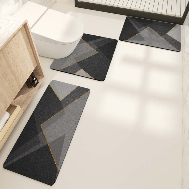 Modern Geometric Bath Mat Set