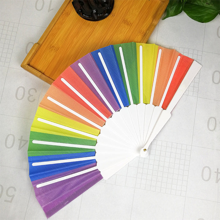 Women's colorful hand fan with artistic design Stornfield