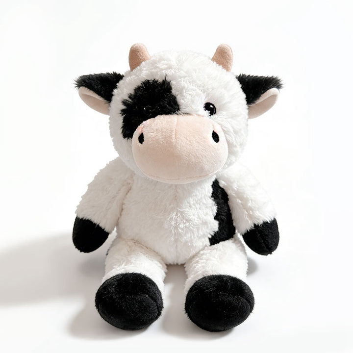 Plush Cow Cuddle Companion with Soft Faux-Fur, Embroidered Face & Huggable Snout Stornfield