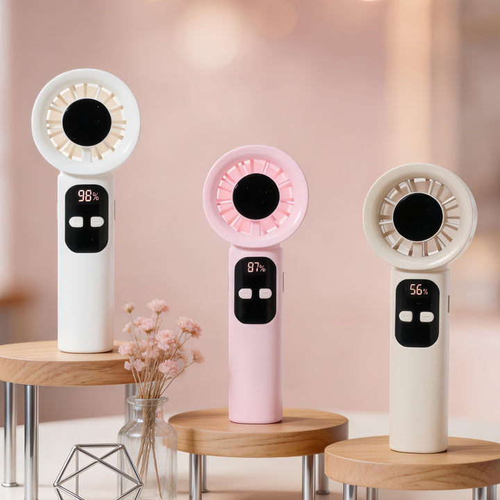 Ladies Portable Hand Fan with LCD Display and USB Connection Stornfield
