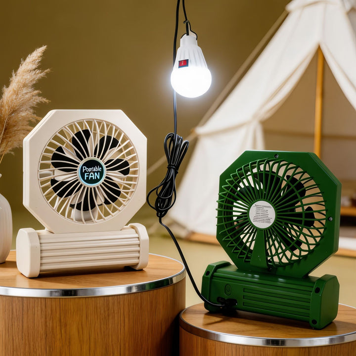 Ladies Portable Table Fan with USB Connection and an Elegant Wooden Base Stornfield