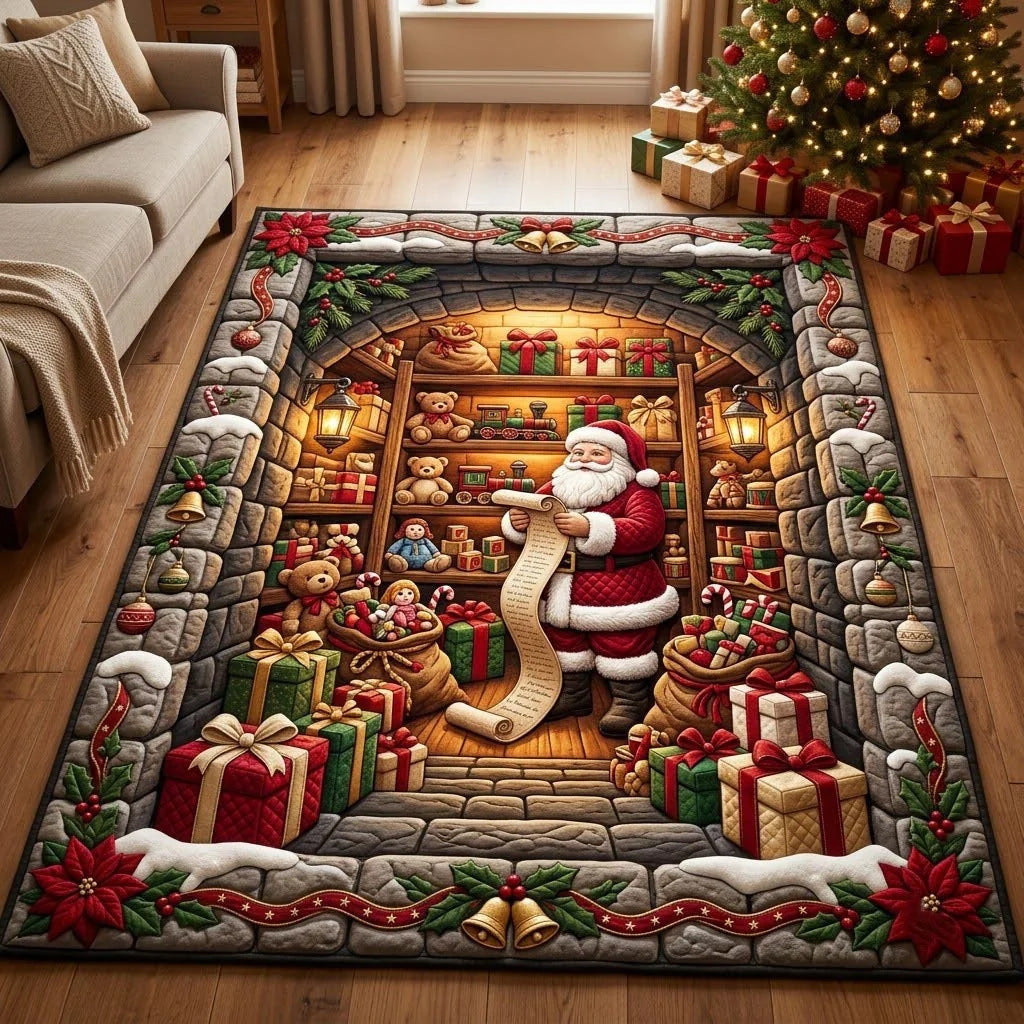 Festive Gnome-Themed Quilted Area Rug for Home