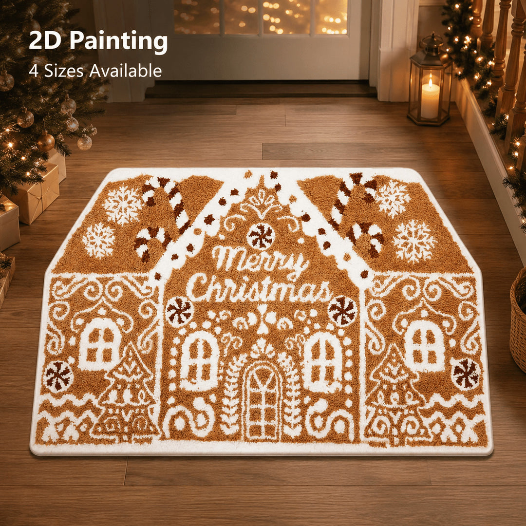 Gingerbread House Themed Bath Mat